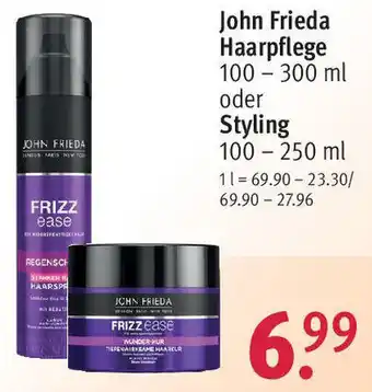 Rossmann John Frieda Haarpflege 100 - 300 ml oder Styling 100-250 ml Angebot