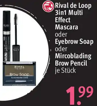 Rossmann Rival de Loop 3in1 Multi Effect Mascara oder Eyebrow Soap oder Mircoblading Brow Pencil Angebot