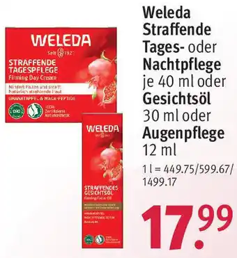 Rossmann Weleda Straffende Tages- oder Nachtpflege je 40 ml oder Gesichtsöl 30 ml oder Augenpflege 12 ml Angebot