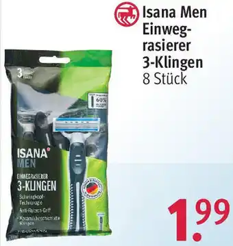 Rossmann Isana Men Einwegrasierer 3-Klingen 8 Stück Angebot