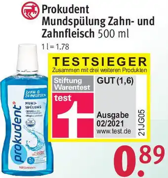 Rossmann Prokudent Mundspülung Zahn- und Zahnfleisch 500 ml Angebot