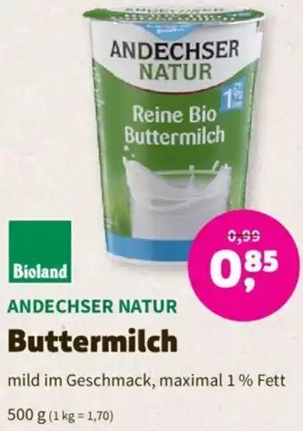 Denns BioMarkt Bioland ANDECHSER NATUR Buttermilch 500 g Angebot