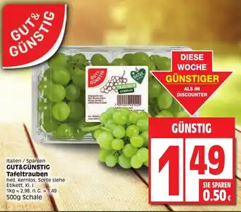 Edeka GUT& GÜNSTIG Tafeltrauben 500g Schale Angebot