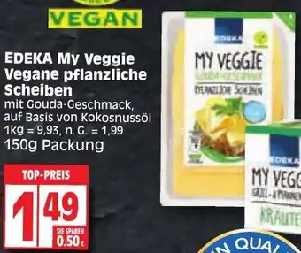 Edeka EDEKA My Veggie Vegane pflanzliche Scheiben 150 g Packung Angebot