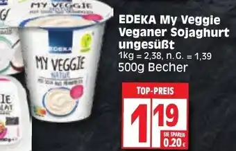 Edeka EDEKA My Veggie Veganer Sojaghurt ungesüßt 500 g Becher Angebot