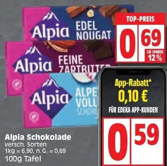 Edeka Alpia Schokolade 100g Tafel Angebot