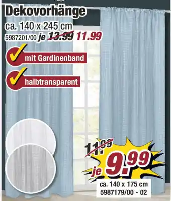 Poco Dekovorhänge ca. 140 x 245 cm Angebot