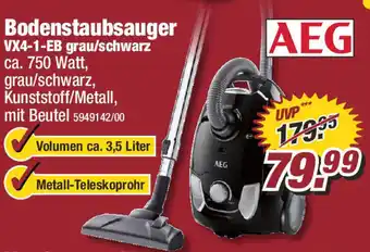 Poco Bodenstaubsauger VX4-1-EB grau/schwarz ca. 750 Watt Angebot