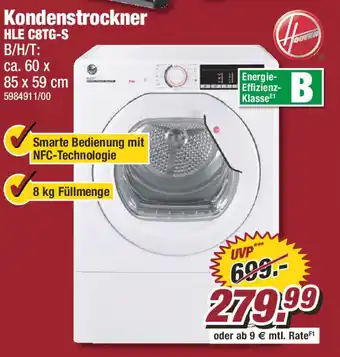 Poco Kondenstrockner HLE C8TG-S ca. 60 x 85 x 59 cm Angebot