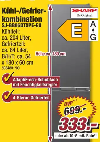 Poco Kühl-/Gefrier-kombination SJ-BB05DTXPE-EU Angebot