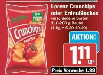 Hit Lorenz Crunchips oder Erdnußlocken 110-200 g Beutel Angebot