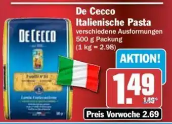 Hit DECECCO Italienische Pasta 500 g Packung Angebot