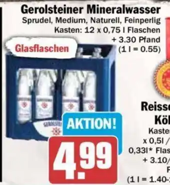 Hit Gerolsteiner Mineralwasser 12 x 0,75 l Flaschen Angebot