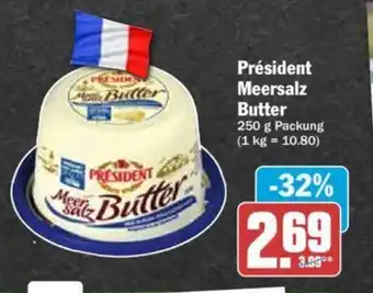 Hit Président Meersalz Butter 250 g Packung Angebot