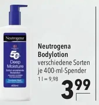 CITTI Markt Neutrogena Bodylotion verschiedene Sorten je 400-ml-Spender Angebot