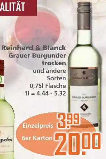 Klaas und Kock Reinhard & Blanck Grauer Burgunder trocken 0,75 L Flasche Angebot