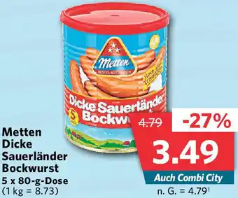 Combi Metten Dicke Sauerländer Bockwurst 5x80-g-Dose Angebot