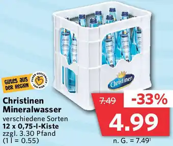 Combi Christinen Mineralwasser 12x0,75 L Kiste Angebot