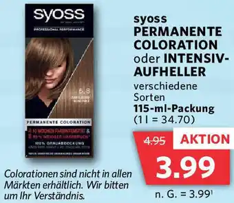 Combi syoss PERMANENTE COLORATION oder INTENSIV-AUFHELLER 115-ml-Packung Angebot