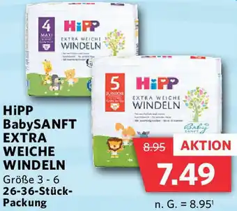 Combi HiPP BabySANFT EXTRA WEICHE WINDELN 26-36-Stück Packung Angebot