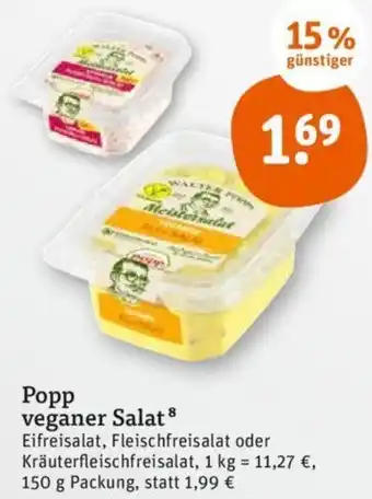 tegut Popp veganer Salat 150 g Packung Angebot