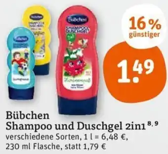 tegut Bübchen Shampoo und Duschgel 2in1, 230 ml Flasche Angebot