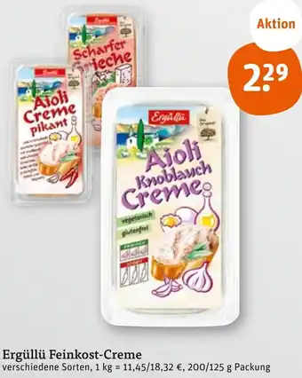 tegut Ergüllü Feinkost-Creme 200/125 g Packung Angebot