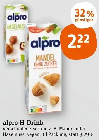 tegut alpro H-Drink 1 L Packung Angebot