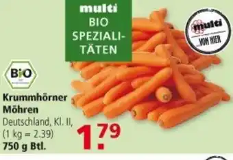 Multi Markt Bio Krummhörner Möhren 750g Angebot