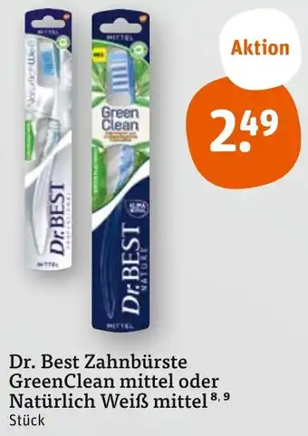 tegut Dr. Best Zahnbürste GreenClean mittel oder Natürlich Weiß mittel Angebot