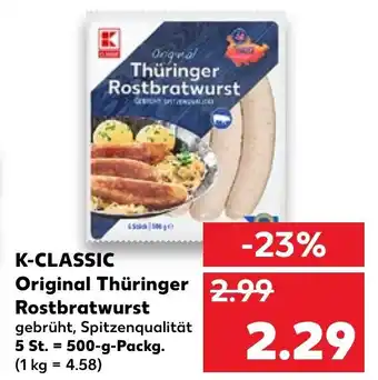 Kaufland K-classic Original Thuringer Rostbratwurst Angebot