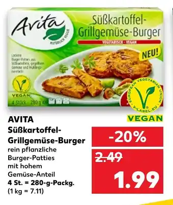 Kaufland Avita Subkartoffel-Grillgemuse-Burger Angebot