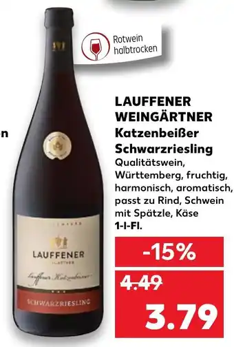 Kaufland Lauffener Weingartner KatzenbeiBer Schwarzriesling Angebot