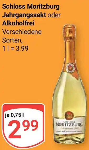 Globus Schloss Moritzburg Jahrgangssekt oder Alkoholfrei 0,75 L Angebot