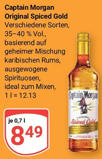 Globus Captain Morgan Original Spiced Gold 0,7 L Angebot