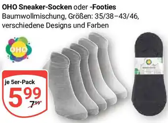 Globus OHO Sneaker-Socken oder Footies 5er-Pack Angebot