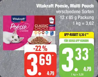 Edeka Vitakraft Poesie, Multi Pouch 12 x 85 g Packung Angebot