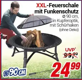 CENTERSHOP XXL-Feuerschale mit Funkenschutz Ø90 cm, Angebot