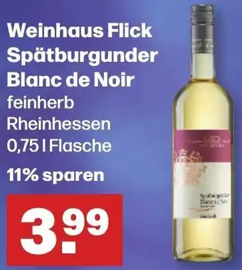 Handelshof Weinhaus Flick Spätburgunder Blanc de Noir 0,75 L Flasche Angebot