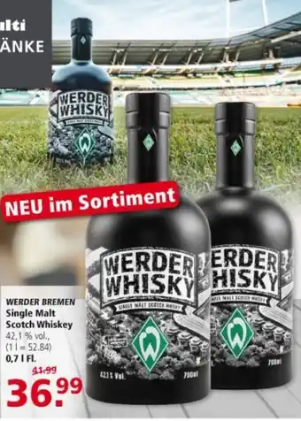 Multi Markt Werder Bremen Single Malt Scotch Whiskey 0,7L Angebot