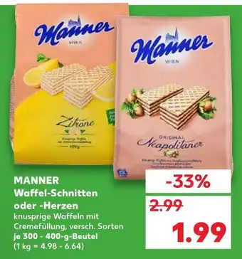 Kaufland Manner Waffel-Schnitten oder -Herzen Angebot