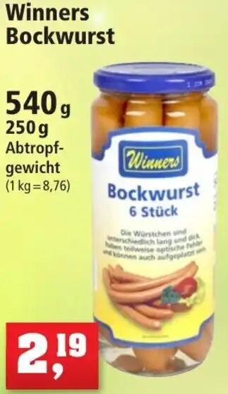 Thomas Philipps Winners Bockwurst 540 g Angebot