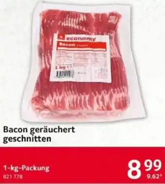 Selgros economy Bacon geräuchert geschnitten 1-kg-Packung Angebot