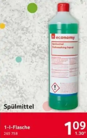 Selgros economy Spülmittel 1 L Flasche Angebot