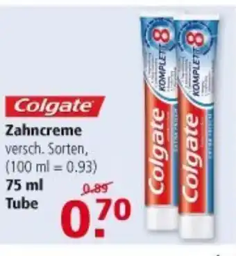 Multi Markt Colgate Zahncreme 75ml Tube Angebot