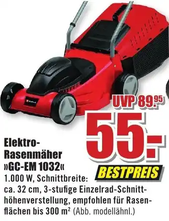 B1 Discount Baumarkt Einhell Elektro-Rasenmäher ,,GC-EM 1032" Angebot