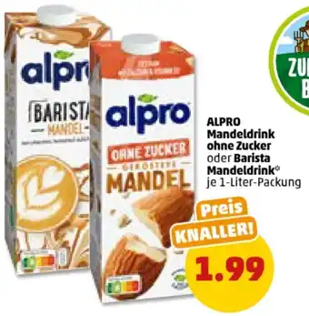 PENNY ALPRO Mandeldrink ohne Zucker oder Barista Mandeldrink 1 Liter Packung Angebot