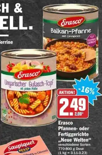 Hit Erasco pfannen- oder fertiggerichte neue welten Angebot