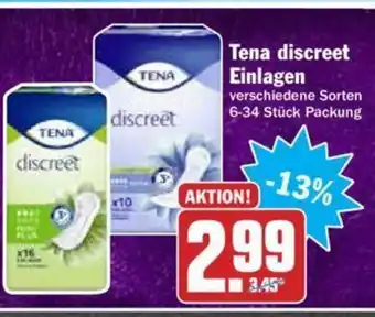 Hit Tena discreet einlagen Angebot