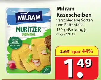 Famila Nord Ost Milram Käsescheiben 150 g Packung Angebot